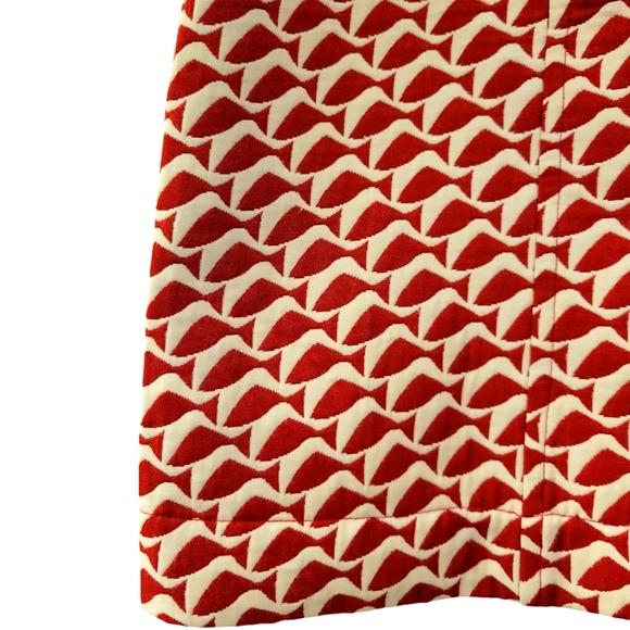 Vineyard Vines, Nautica Fish Print Skirt, Red & White, Straight Mini, Women's 6, - Picture 3 of 4
